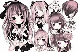 Cute Anime girl tattoo idea