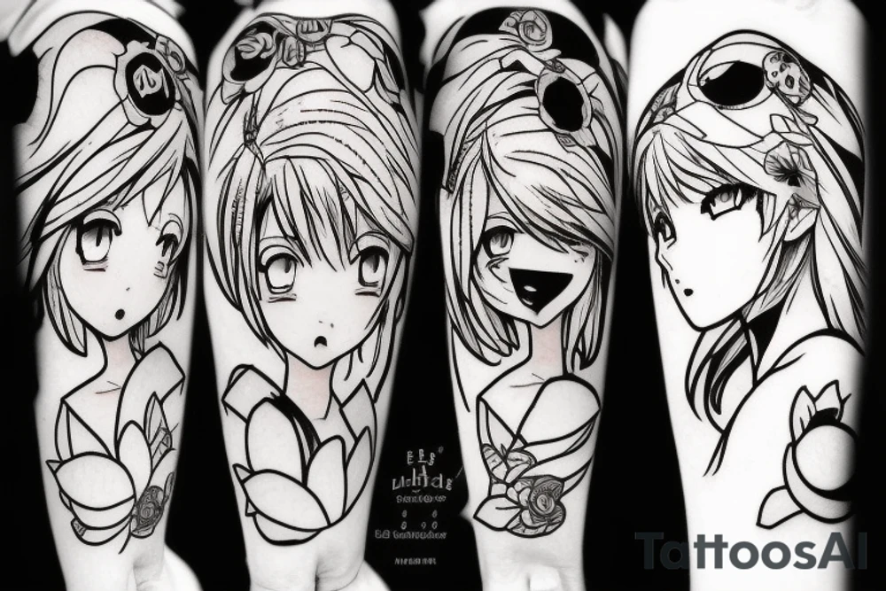 Cute Anime girl tattoo idea