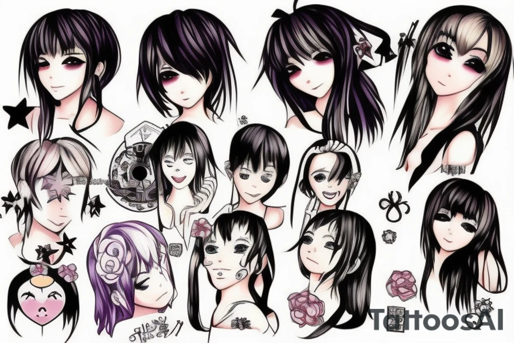 Cute Anime girl tattoo idea