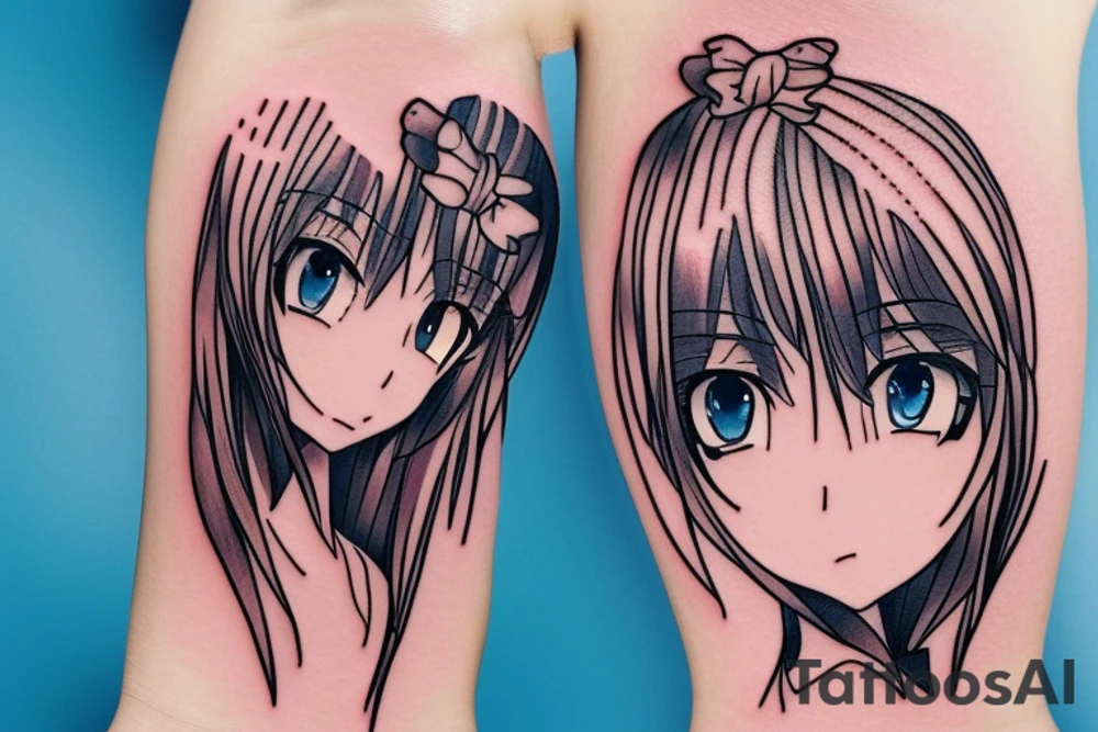 Cute Anime girl tattoo idea