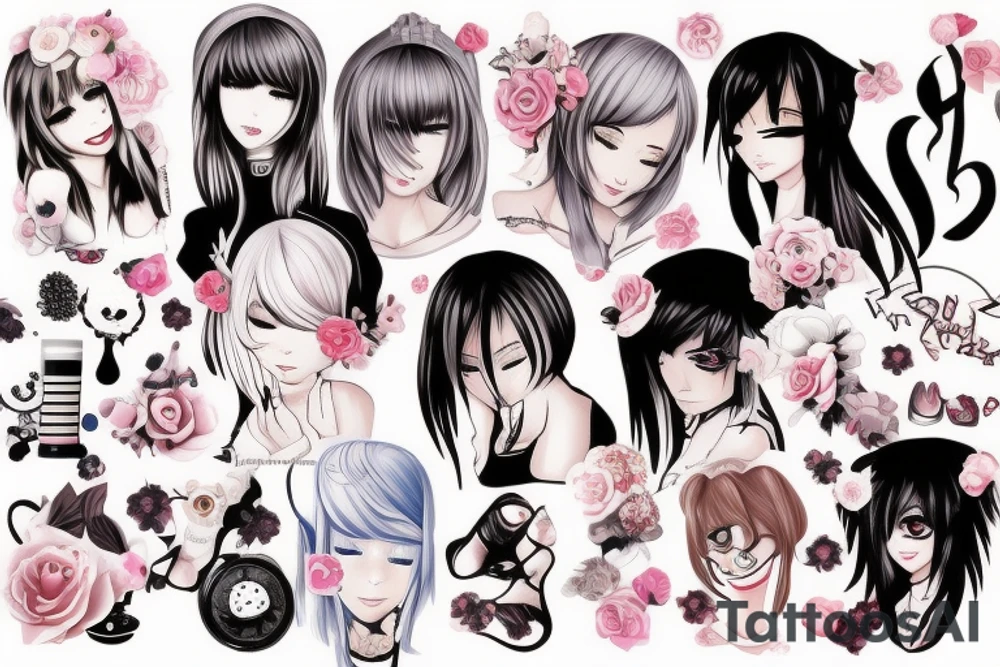 Cute Anime girl tattoo idea