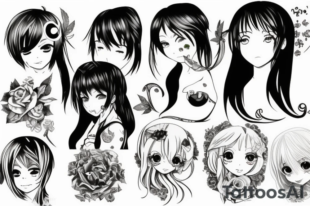 Cute Anime girl tattoo idea