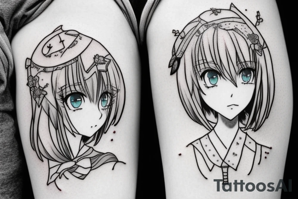 Cute Anime girl tattoo idea