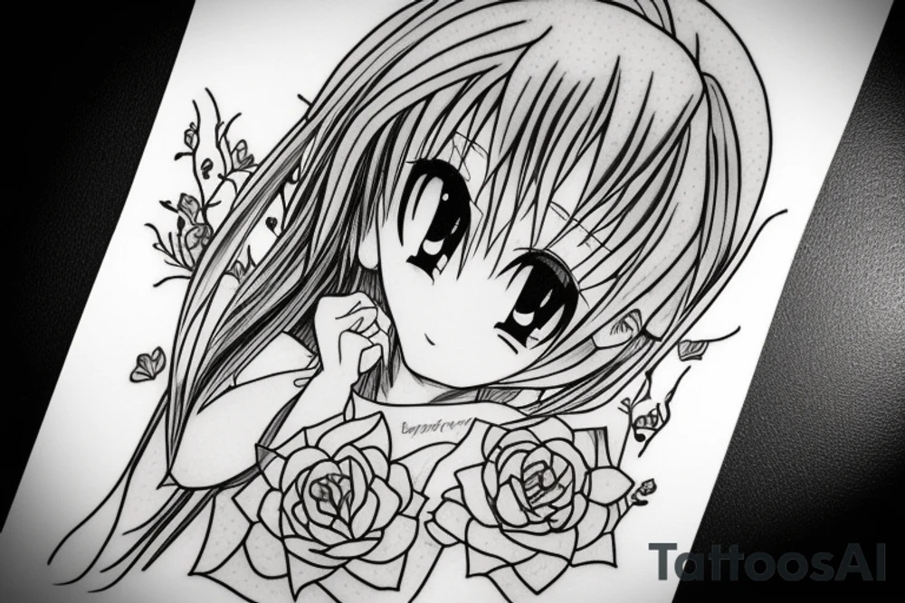 Cute Anime girl tattoo idea