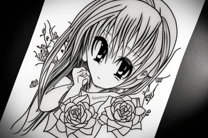 Cute Anime girl tattoo idea