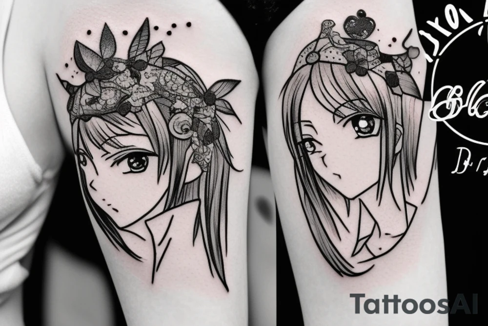 Cute Anime girl tattoo idea