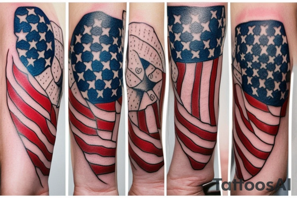 American flag sleeve tattoo idea