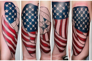 American flag sleeve tattoo idea