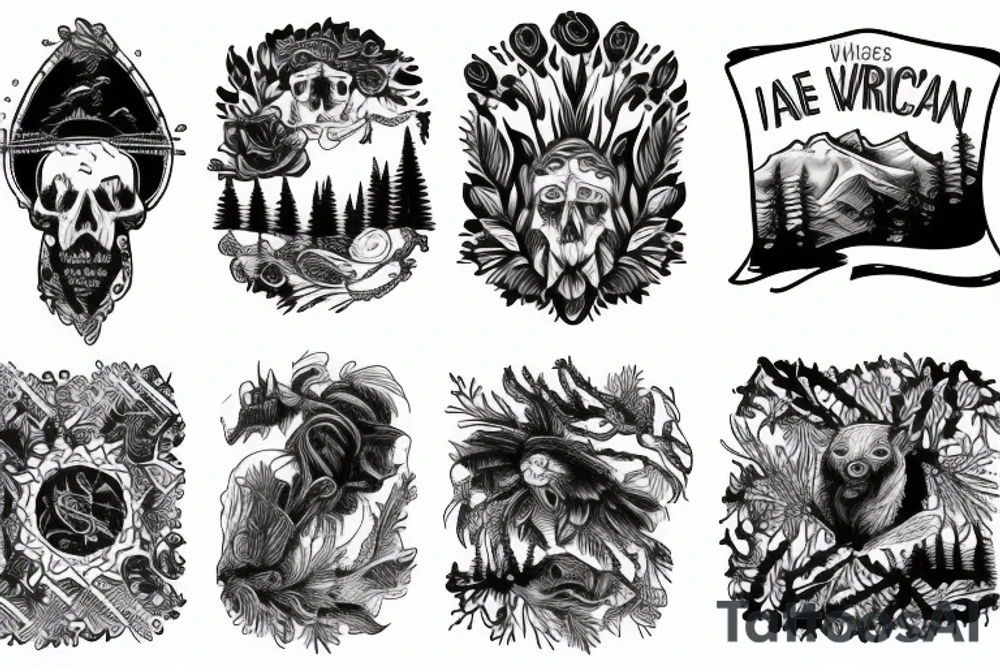 American wilderness sleeve tattoo idea