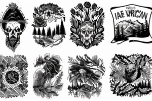 American wilderness sleeve tattoo idea