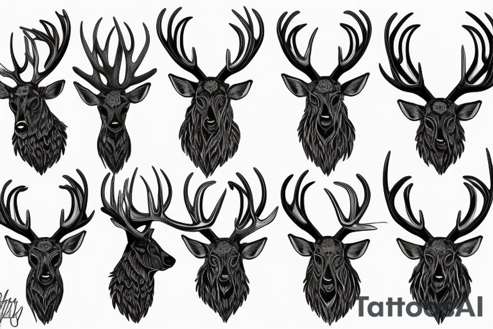 Elk antlers tattoo idea