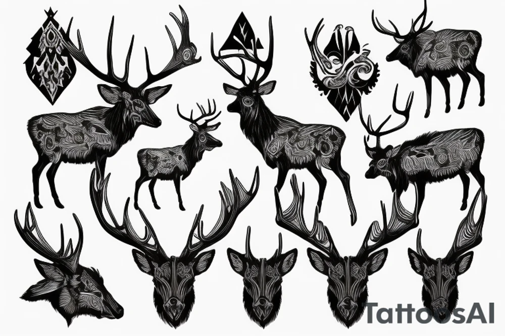 Elk antlers tattoo idea