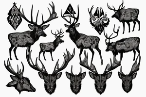 Elk antlers tattoo idea
