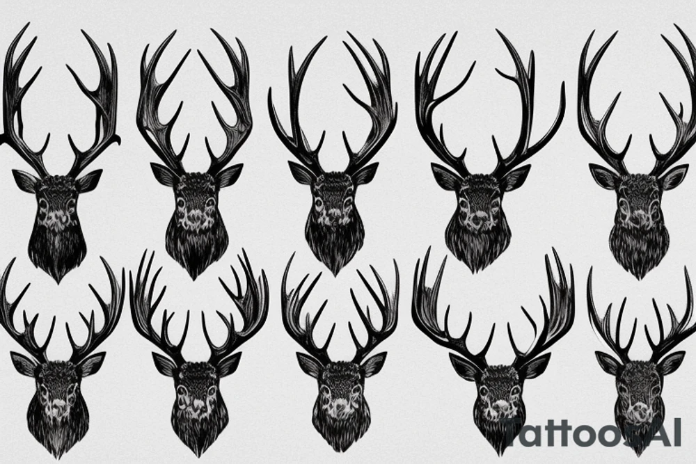 Elk antlers sleeve tattoo idea