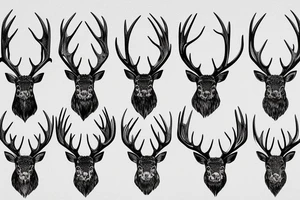 Elk antlers sleeve tattoo idea