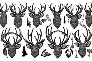 Elk antlers sleeve tattoo idea