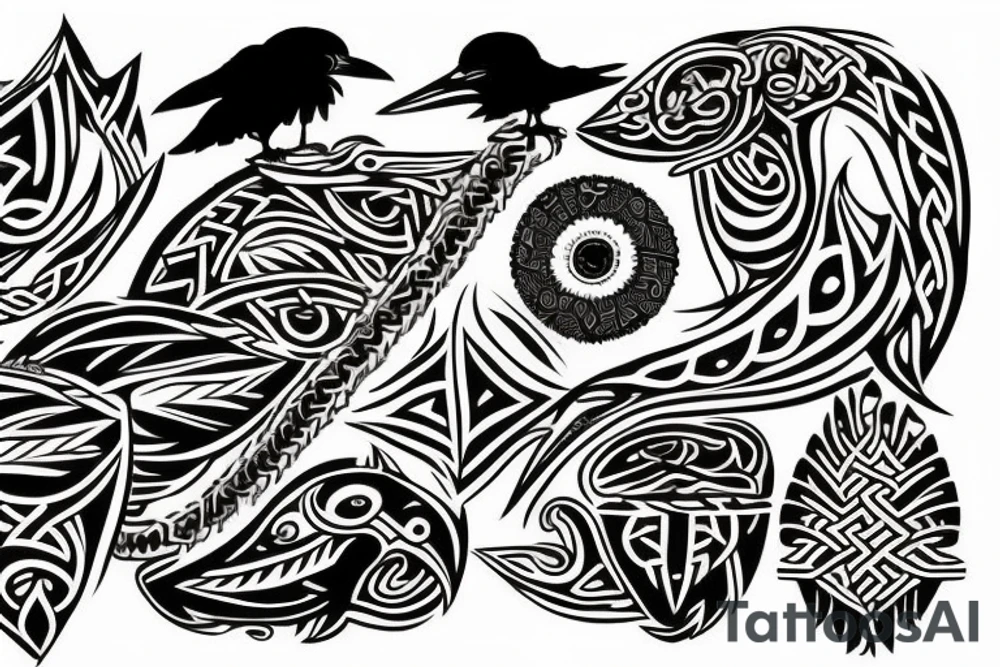 viking raven tattoo idea