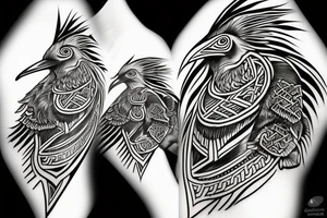 viking raven under circule tattoo idea