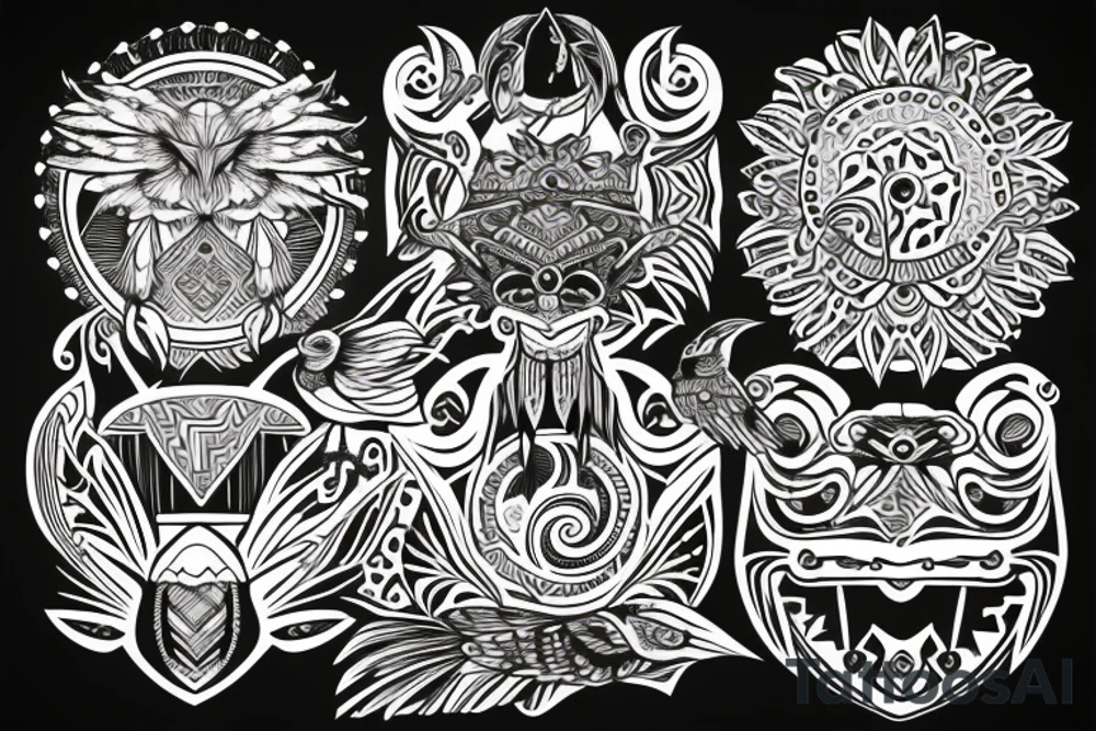 raven under circule tattoo idea