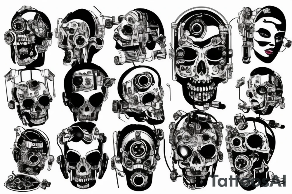 technology death cyberpunk tattoo idea