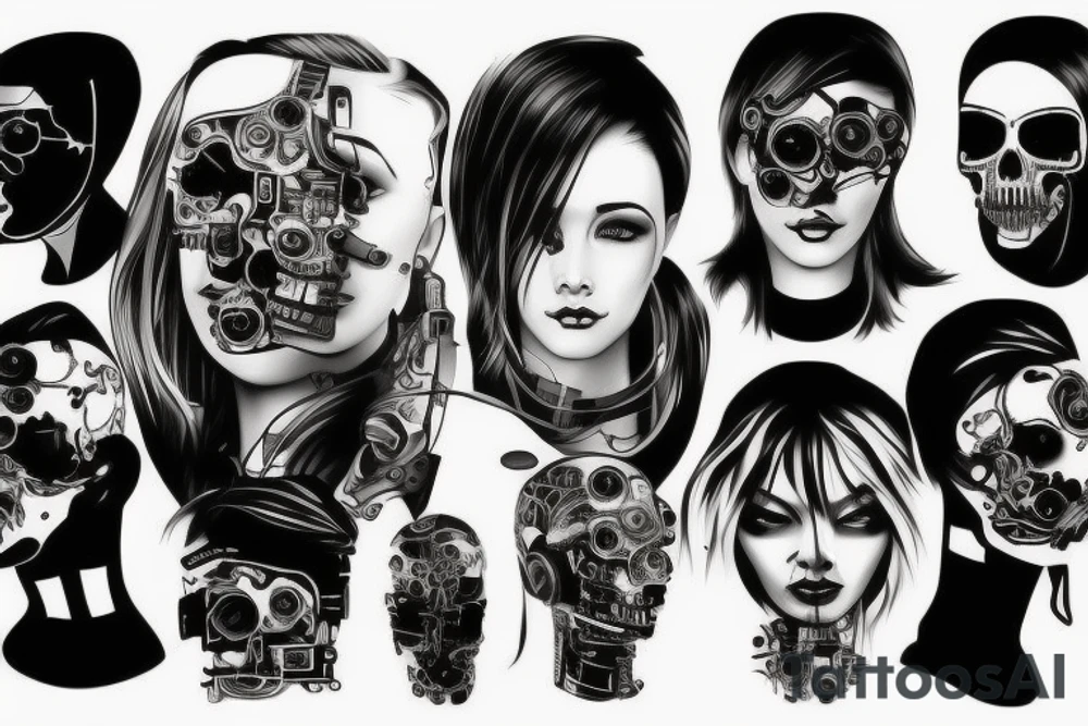 technology death cyberpunk tattoo idea