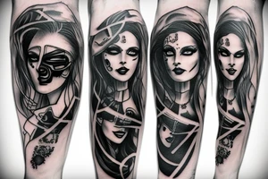 technology lady death cyberpunk tattoo idea