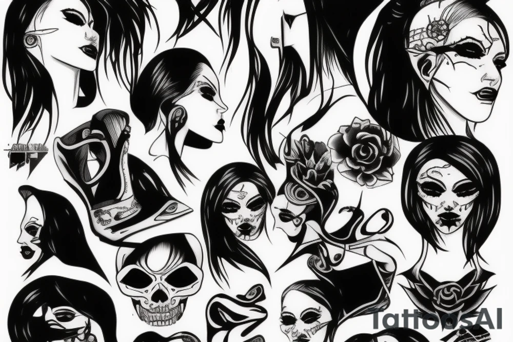 lady death cyberpunk tattoo idea