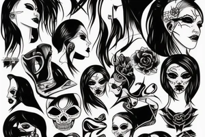 lady death cyberpunk tattoo idea