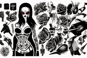 lady death cyberpunk tattoo idea
