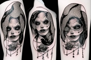lady death cyberpunk tattoo idea