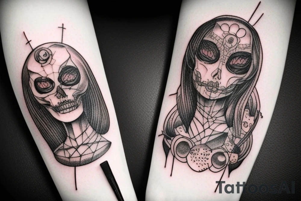 lady death cyberpunk tattoo idea