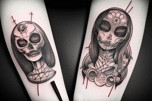 lady death cyberpunk tattoo idea