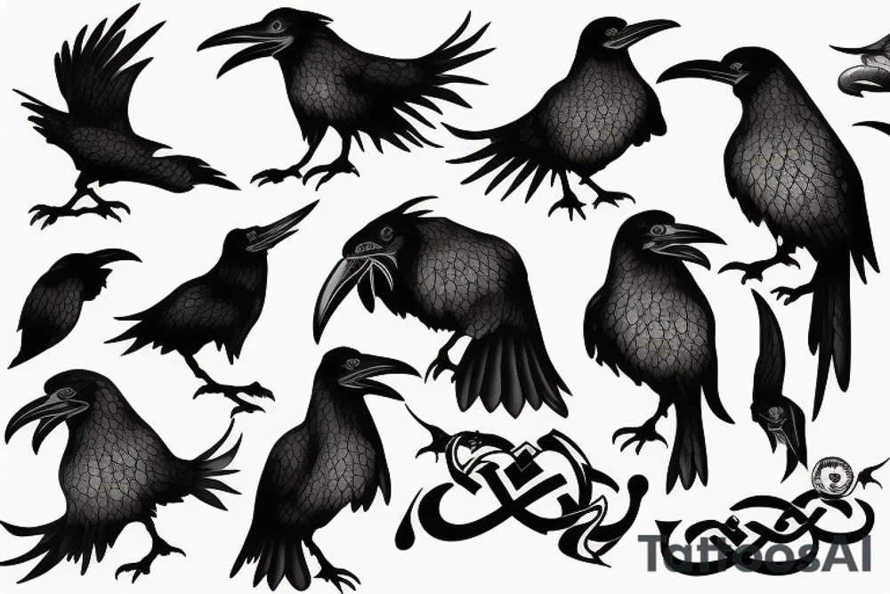 viking raven tattoo idea