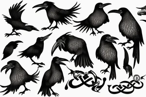 viking raven tattoo idea