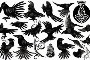 viking raven tattoo idea