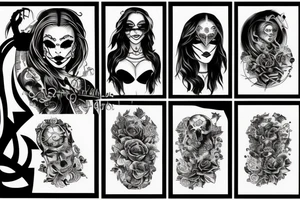 lady death cyberpunk tattoo idea