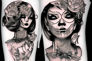 lady death cyberpunk tattoo idea