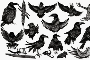 viking raven tattoo idea