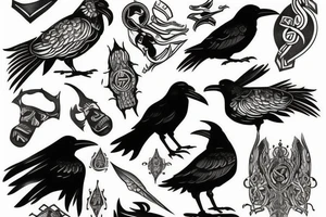 viking raven tattoo idea