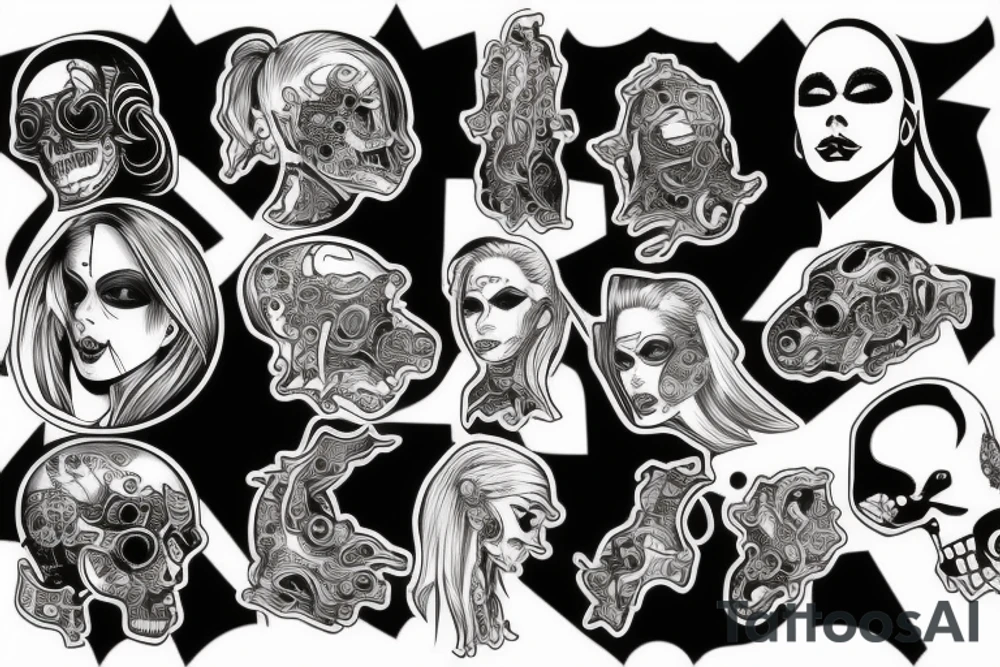 lady death cyberpunk tattoo idea