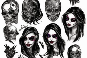lady death cyberpunk tattoo idea