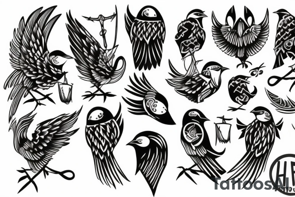 viking bird tattoo idea