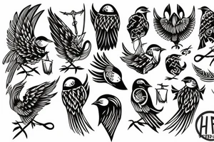 viking bird tattoo idea