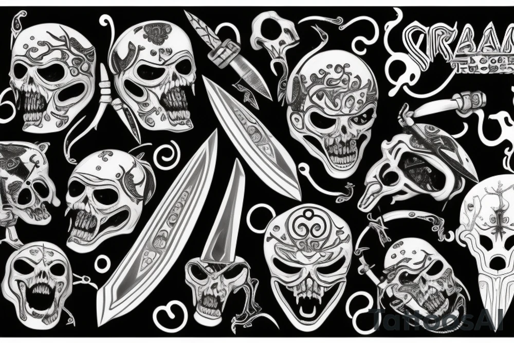 scream knife tattoo idea