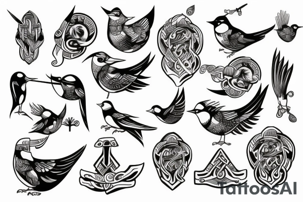 viking bird tattoo idea