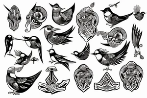 viking bird tattoo idea