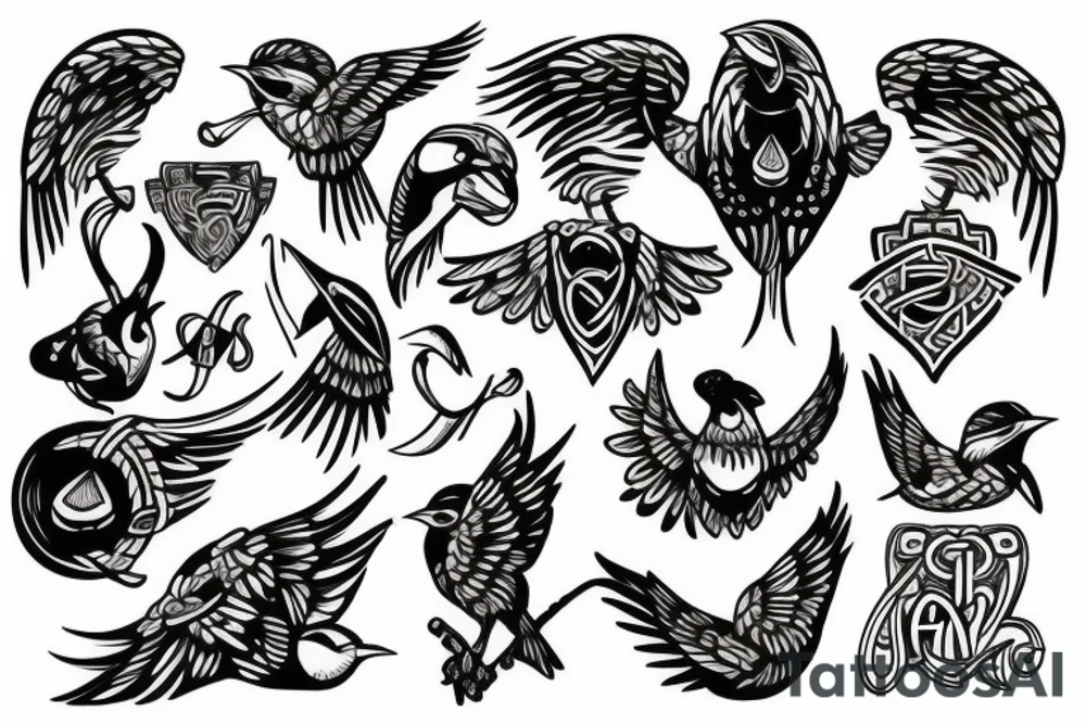 viking bird tattoo idea