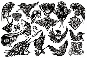 viking bird tattoo idea