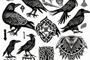 viking raven tattoo idea