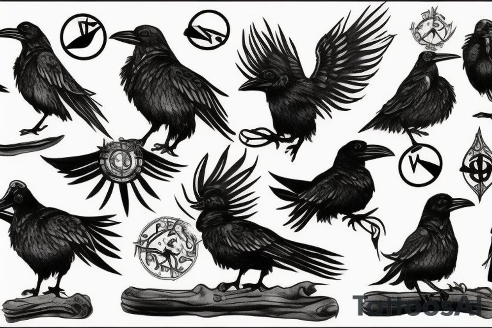 viking raven tattoo idea